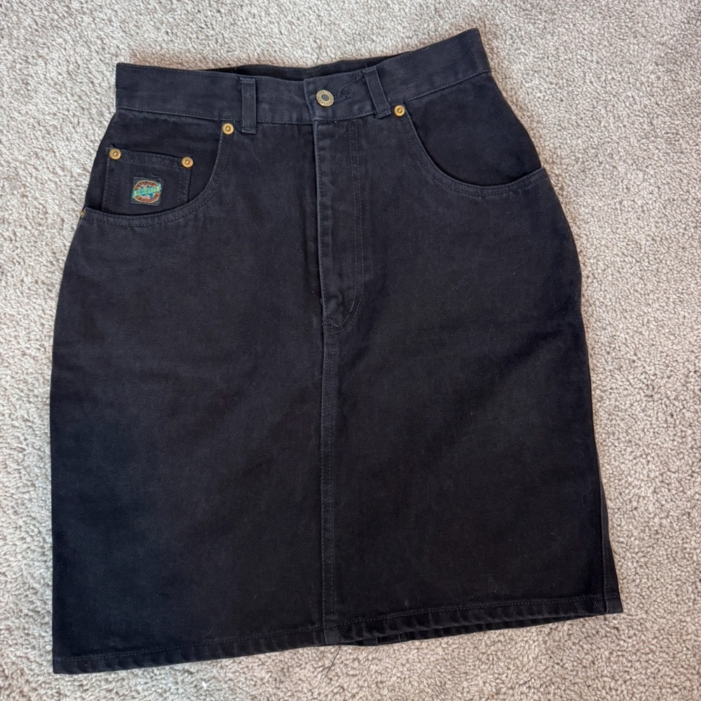 Vintage Squeeze black denim skirt